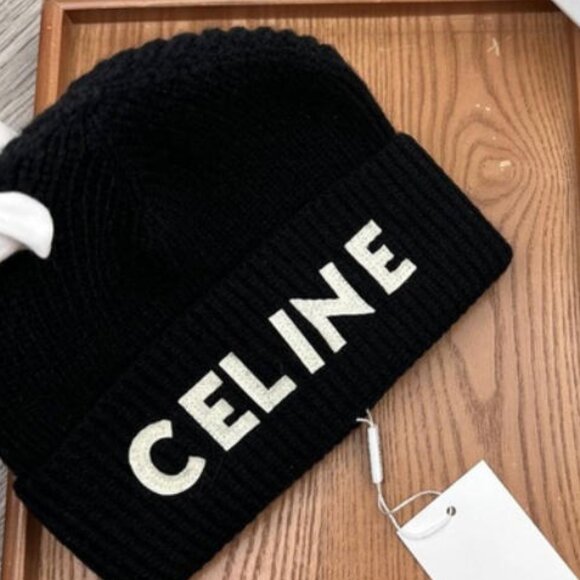 Celine Black Knit Hat with Box - Picture 4 of 6